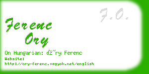 ferenc ory business card